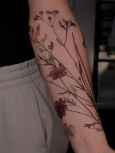 fineline tattoo floral