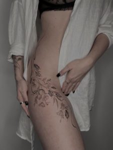 floral tattoo fineline