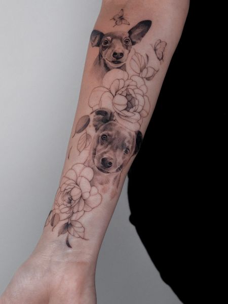 genrava_tattoo_dog_flower